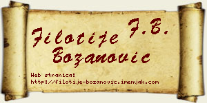 Filotije Božanović vizit kartica